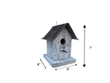 Rustic Handmade Wooden Birdhouse for Outdoor: White
