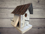 Rustic Handmade Wooden Birdhouse for Outdoor: White