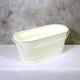 A.T. Imports - Small Metal Oval Planter: Rust