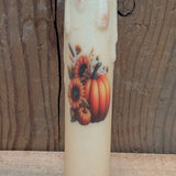 A.T. Imports - 7" Fall Timer Tapers: Crow on Fence with Sunflowers and Pumpkins
