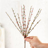 12" Pink and Green Pip Berry Spray Stem  : Pink/Green/Cream