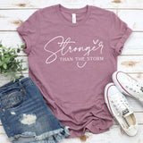 Down Home Tees - Stronger Than The Storm Inspirational Faith T-Shirt: XXL / Heather Slate