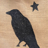 A.T. Imports - Crow and Star Burlap Bag with Handle
