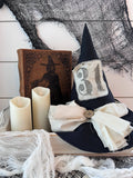 Primitive Witch Hat Black, Handmade Halloween Home Decor