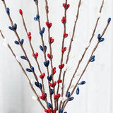 12" Americana Pip Berry Spray - Select Color Mix: Red/White/Blue