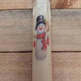 A.T. Imports - 7" Timered  Taper Candle - Winter and Christmas: Snowman Face on White