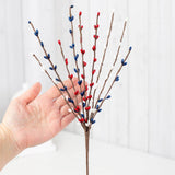 12" Americana Pip Berry Spray - Select Color Mix: Red/White/Blue