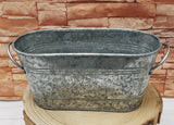 A.T. Imports - Small Metal Oval Planter: Rust