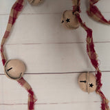 Cream Bell on Homespun Fabric Garland