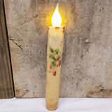7" Battery Operated Taper Candle w/ Picture And Timer: Strawberries