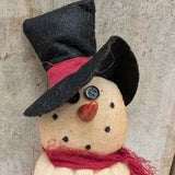 A.T. Imports - Primitive Snowman : Red Hat
