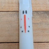 A.T. Imports - 7" Timered  Taper Candle - Winter and Christmas: Snowman Face on White