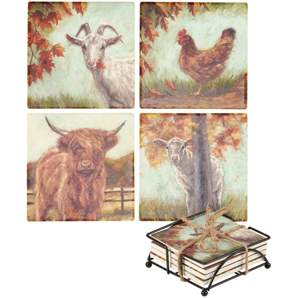 Farm Family Coaster Set
