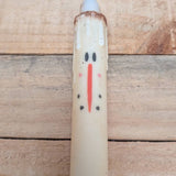A.T. Imports - 7" Timered  Taper Candle - Winter and Christmas: Snowman Face on White