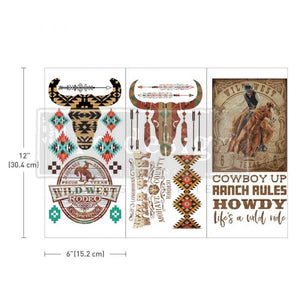 Wild West – 3 sheets, 6″x12″