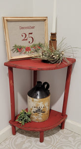 Two-Tier Distressed Red Stand